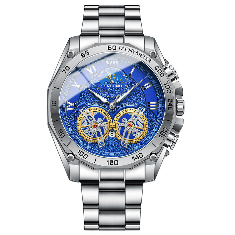Men's hollow mechanical watch, multi-function, view 6 - MRSLM