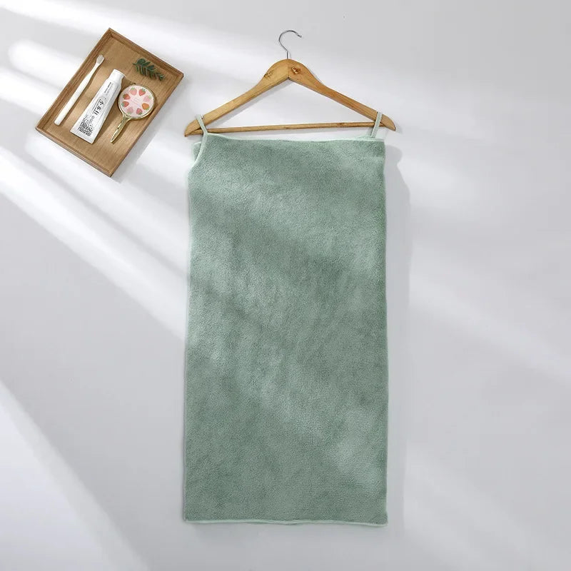 wearable microfiber bathrobe for women, view 4 - MRSLM