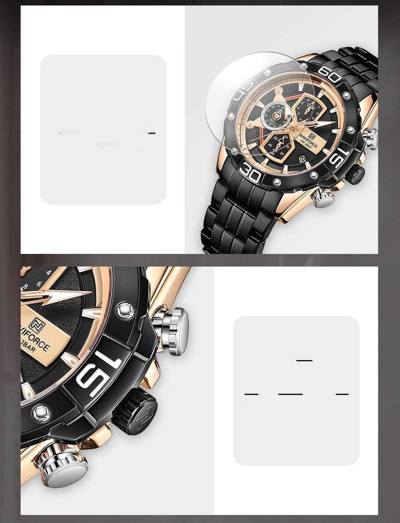 hollow dial waterproof watch, view 2 - MRSLM