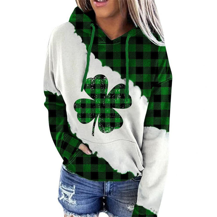 Women Sweatshirts Lucky Grass Print Streetwear Sweatshirts Hoodie Pullover Loose Casual Hooded Tops Clothes