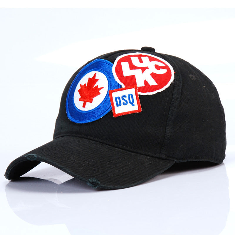 casual embroidered washed cotton hat, view 4 - MRSLM