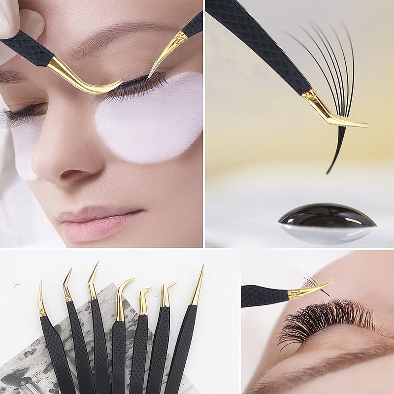stainless steel eyelash tweezers, view 8 - MRSLM