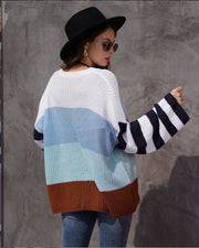 color stitching knit pullover sweater, view 3 - MRSLM
