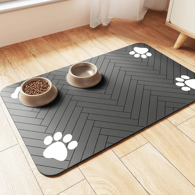 absorbent pet feeding mat with waterproof rubber backing, view 5 - MRSLM