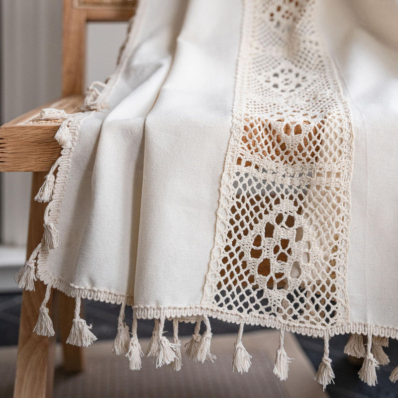 beige crochet mesh curtain, view 10 - MRSLM