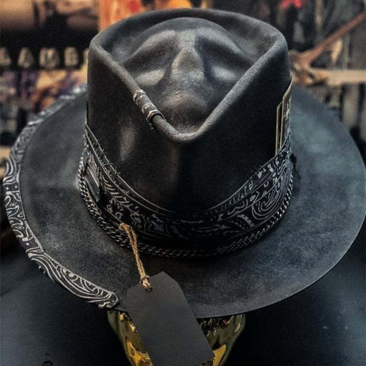 handmade skull plush cowboy hat - MRSLM