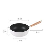 non-stick frying pan with wooden handle, view 4 - MRSLM