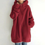 women's fuzzy full-zip long hoodie, view 4 - MRSLM