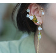 single flower tassel earring, view 8 - MRSLM