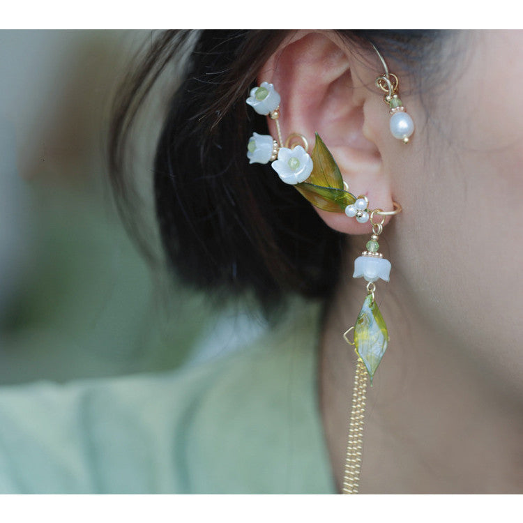 single flower tassel earring, view 8 - MRSLM