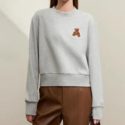 women's bear applique pullover hoodie - MRSLM