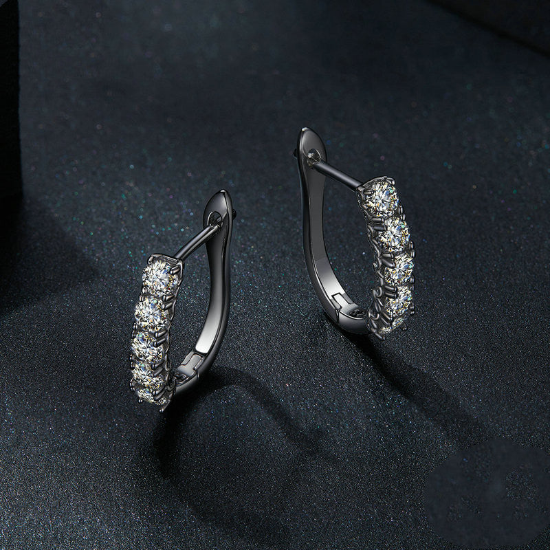 moissanite hoop earrings, view 3 - MRSLM