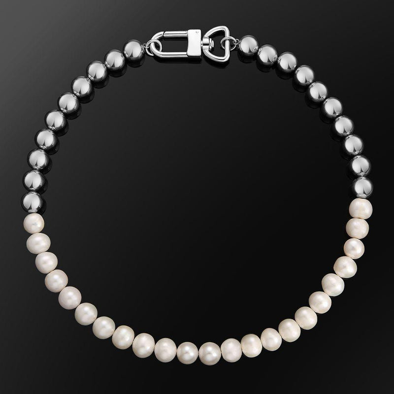 natural freshwater pearl necklace, view 4 - MRSLM