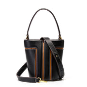 leather bucket shoulder bag, view 4 - MRSLM