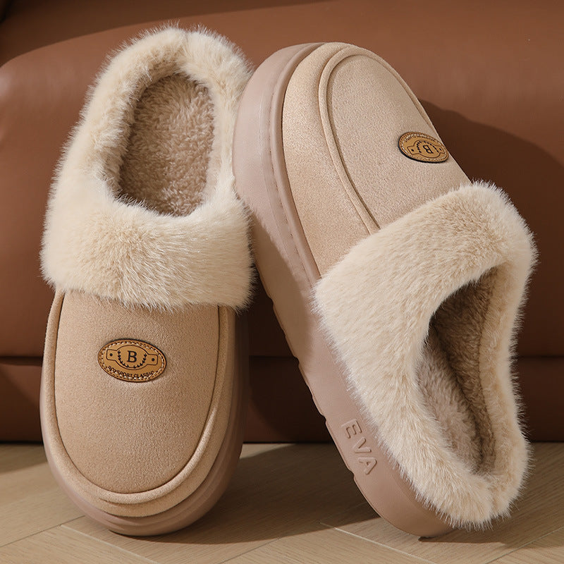Men's suede plush-lined house slippers, view 8 - MRSLM