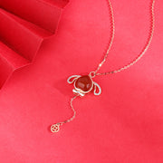 moving rabbit ear necklace, view 4 - MRSLM