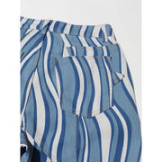 high-waist striped denim trousers, view 9 - MRSLM