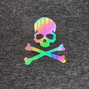 Reflective skull and crossbones car sticker, view 3 - MRSLM