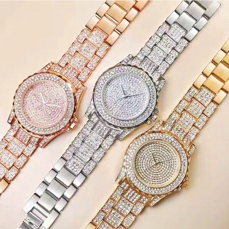 simple stone-accent steel band ladies watch, view 7 - MRSLM