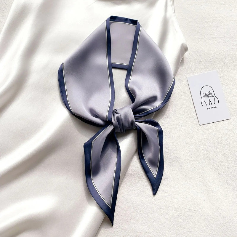 silk-feel narrow scarf, view 12 - MRSLM