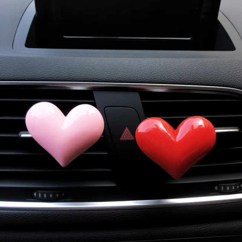 Red heart car air freshener clip, view 5 - MRSLM