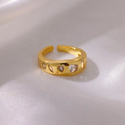 Gold cubic zirconia heart wedding band, view 4 - MRSLM