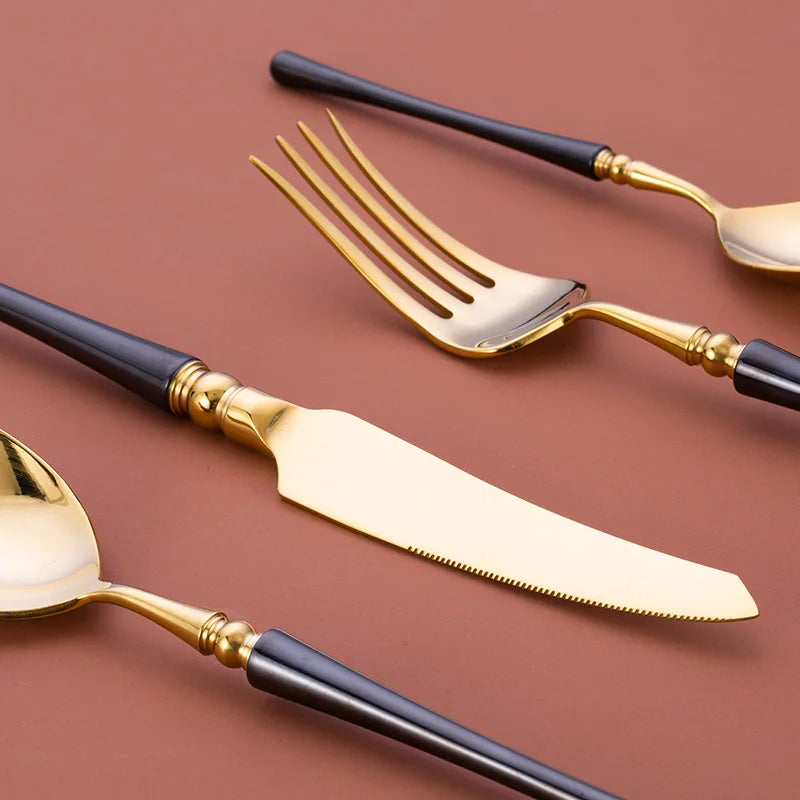 black gold cutlery set, view 5 - MRSLM