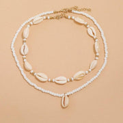 sea shell choker necklace set, view 3 - MRSLM