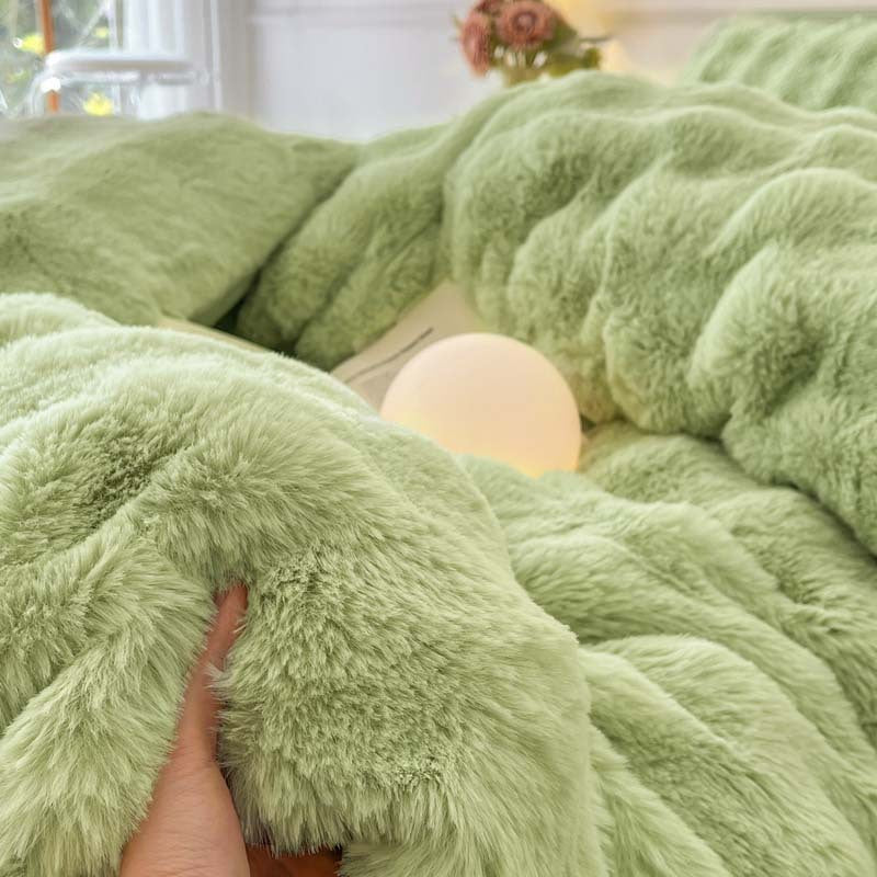 Plush milk fiber four-piece bedding set, view 4 - MRSLM
