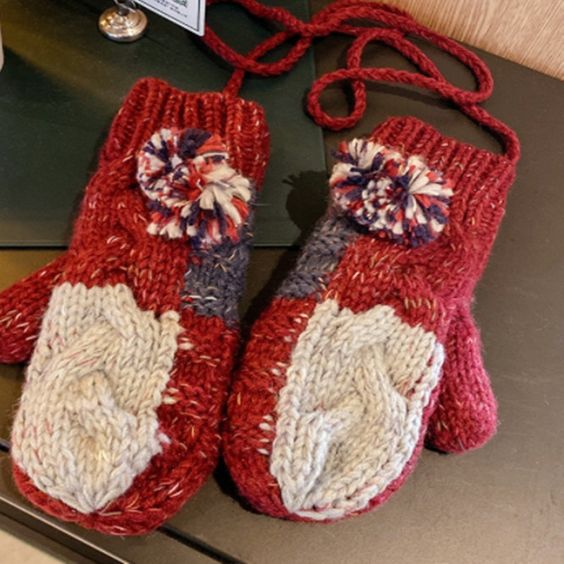 women's thick fleece knitted mittens, view 12 - MRSLM