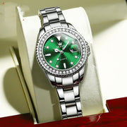 women's encrusted bezel quartz watch, view 3 - MRSLM