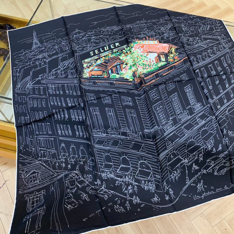 Silk twill square scarf, view 7 - MRSLM