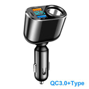 66W QC3.0 dual USB car charger LED display, view 2 - MRSLM