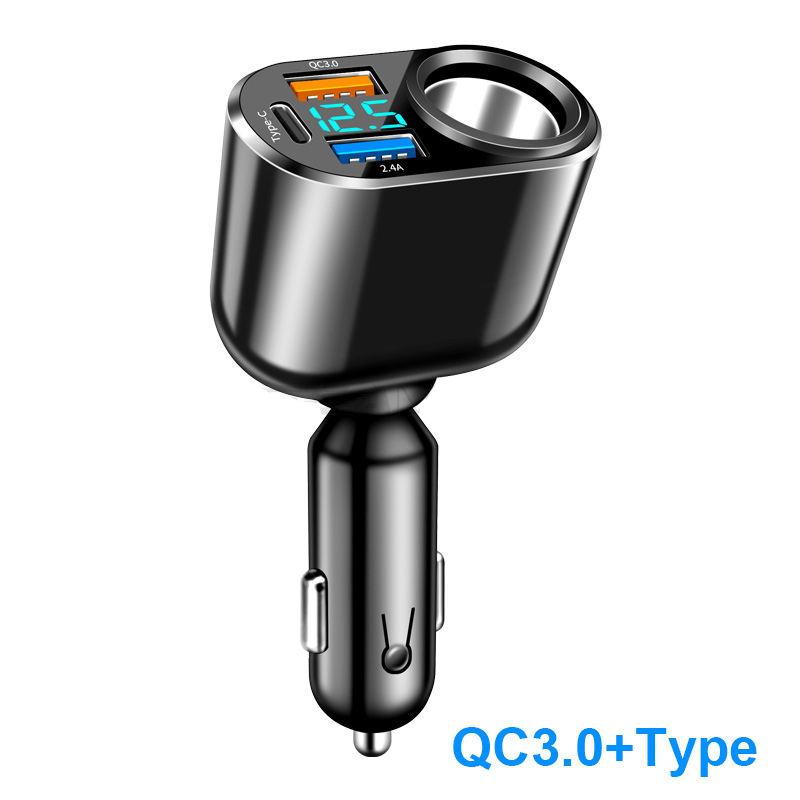 66W QC3.0 dual USB car charger LED display, view 2 - MRSLM
