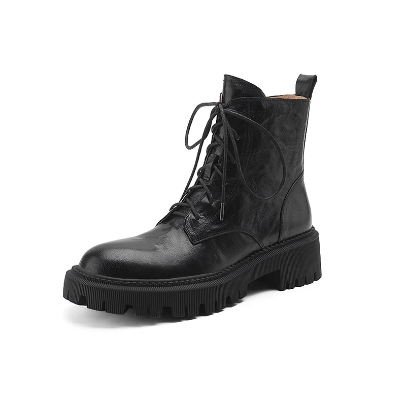 high heeled lace-up ankle boots for women, view 2 - MRSLM