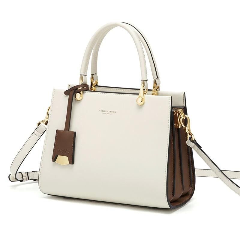 leather shoulder tote bag, view 4 - MRSLM