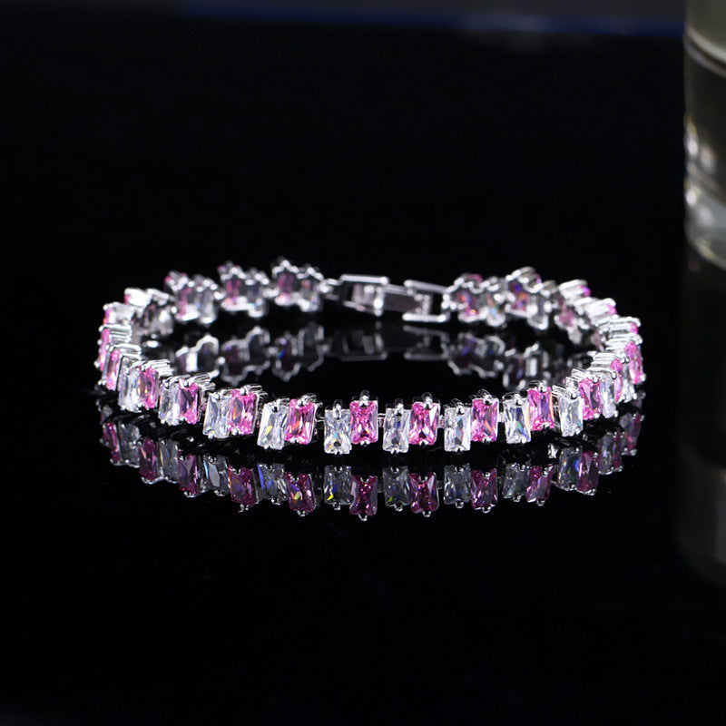 square zircon bracelet, view 3 - MRSLM