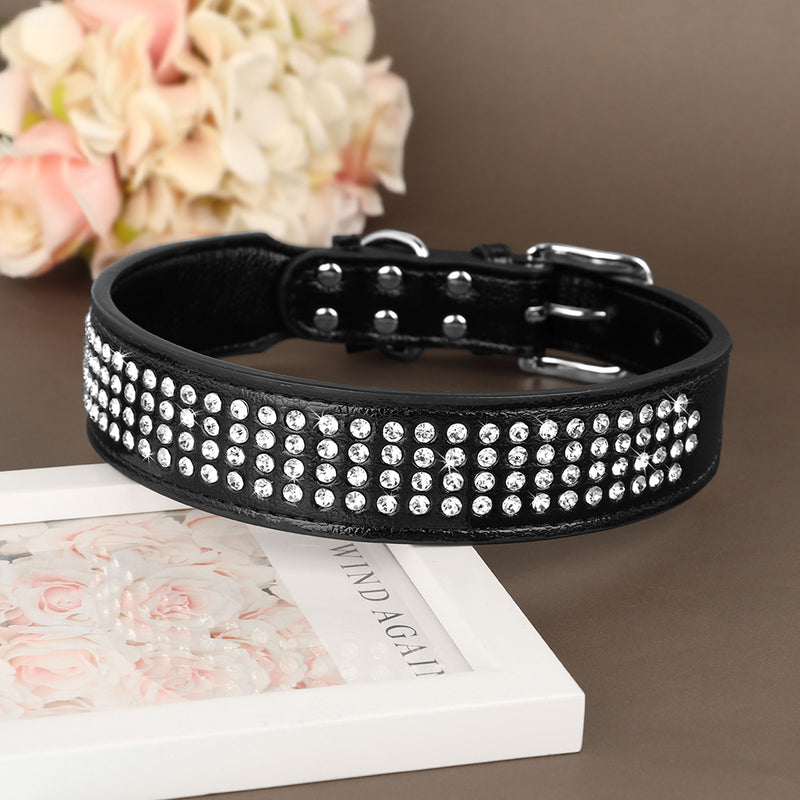 bling rhinestone dog collar, view 2 - MRSLM