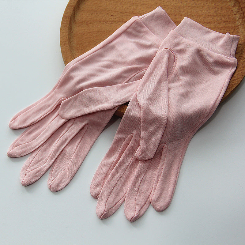 thin mulberry silk finger gloves, view 14 - MRSLM