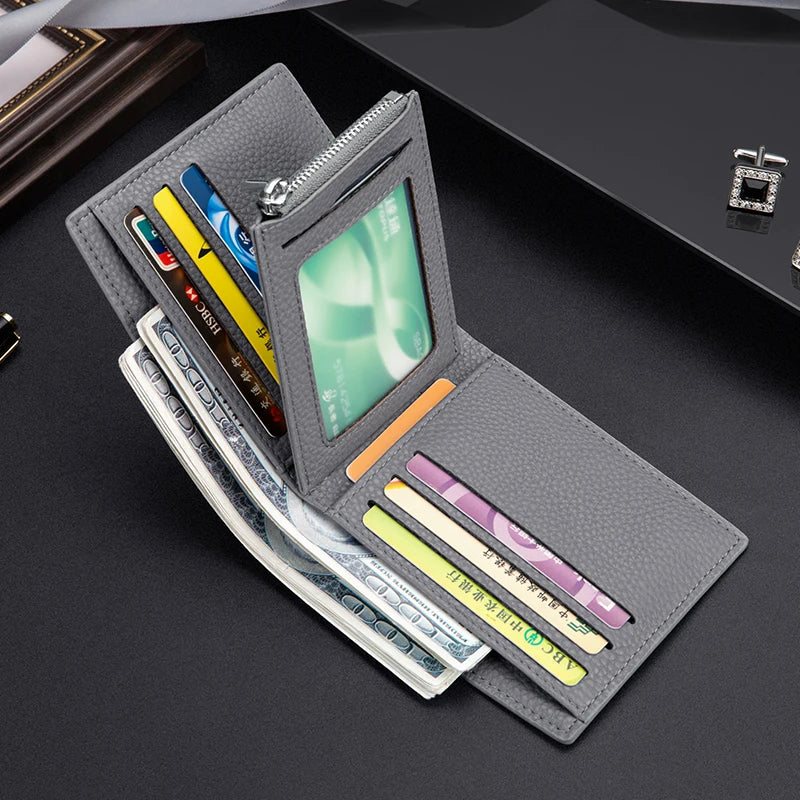 men's PU leather business wallet, view 4 - MRSLM