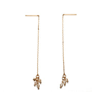 natural freshwater pearl star ear wires, view 5 - MRSLM