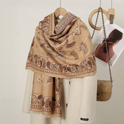 cashmere floral scarf, view 6 - MRSLM