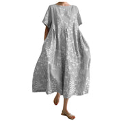 women's round neck 3D print dress, view 4 - MRSLM