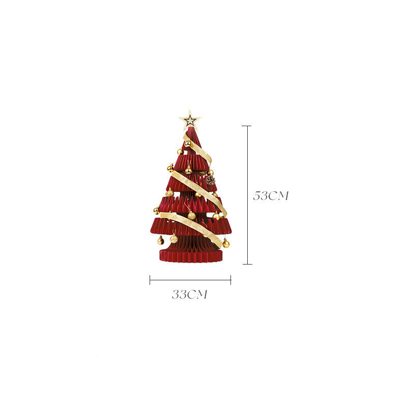 Origami paper Christmas tree ornament, view 3 - MRSLM