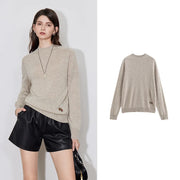 women's half turtleneck knit sweater, view 2 - MRSLM