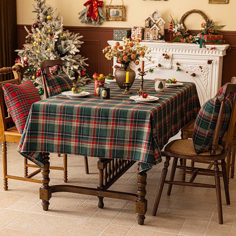 Christmas Plaid Tablecloth, Red or Green Check