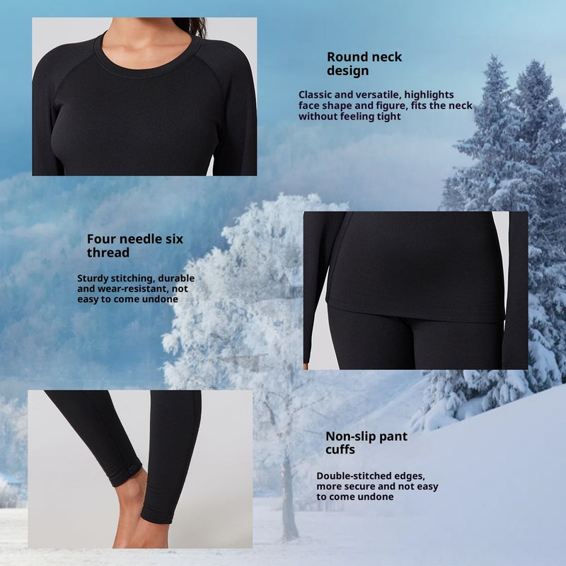 Women's fleece-lined thermal underwear set, view 4 - MRSLM