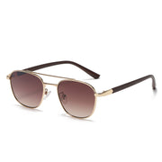 Vintage oval wood-look sunglasses, view 3 - MRSLM
