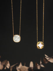 four-leaf clover coin necklace, view 6 - MRSLM