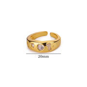 Gold cubic zirconia heart wedding band, view 2 - MRSLM